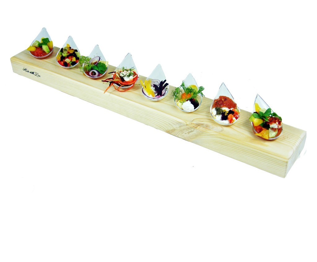 Drewniana deska serwisowa na przystawki i świeczniki - wielofunkcyjna półka 60x9 cm - obrazek 2