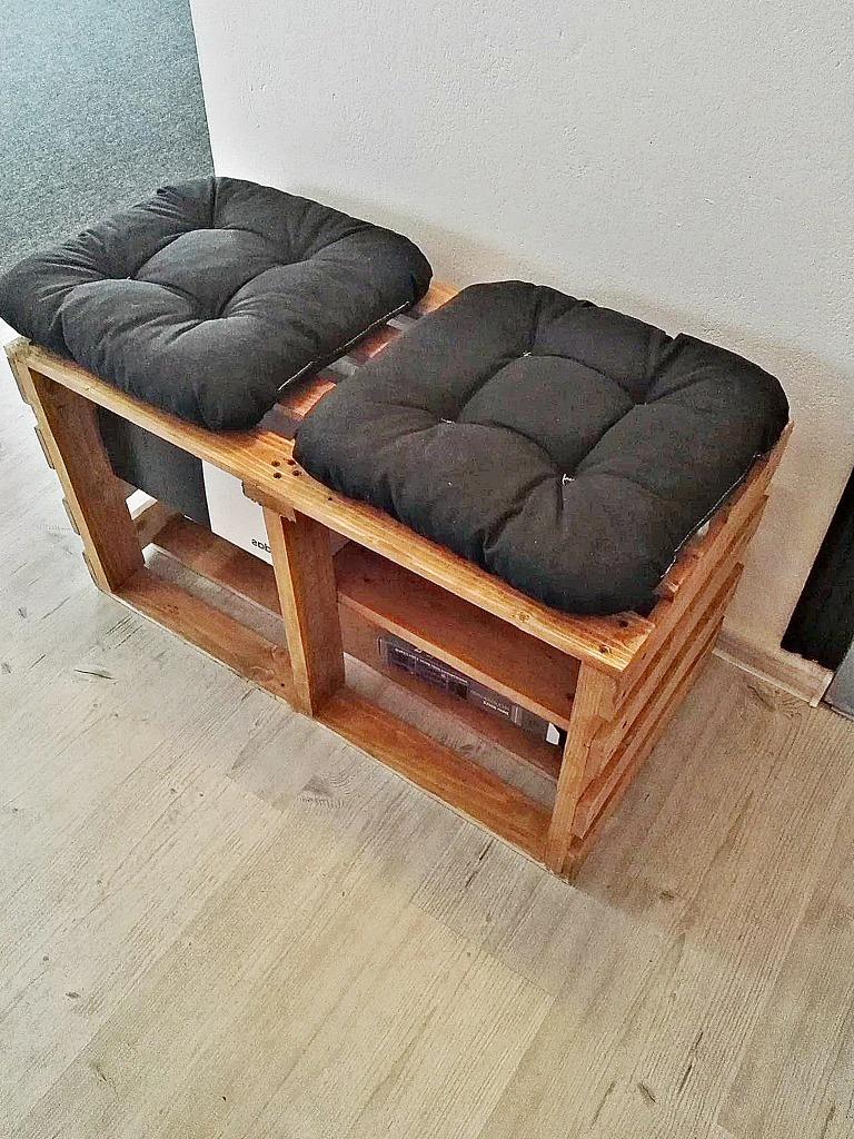 Drewniana Pufa Ogrodowa z Półką – Wielofunkcyjne Siedzisko do Domu i Ogrodu - obrazek 3