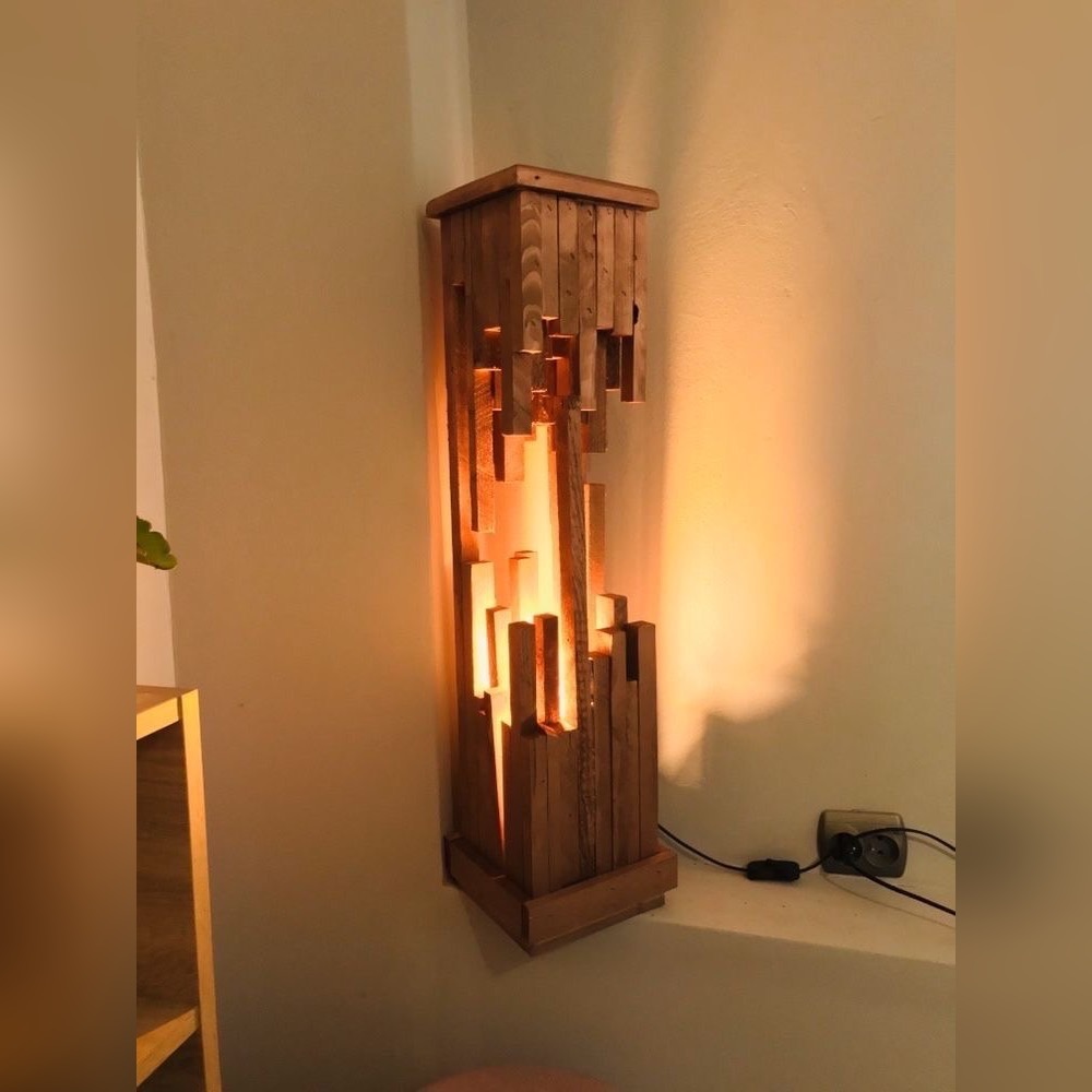 Nowoczesna Drewniana Lampa - Naturalne Oświetlenie z Litego Drewna - obrazek 3